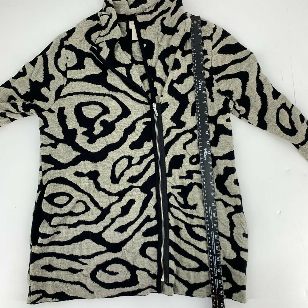 Chico's Boiled Wool Animal Print Cardigan Sweater - Picture 9 of 12